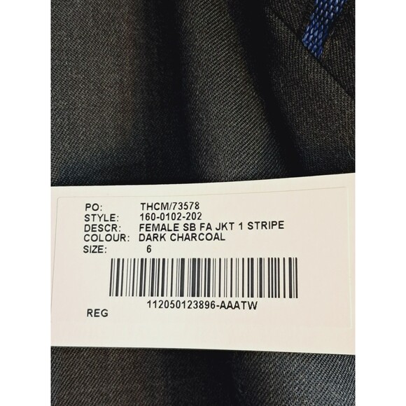 NWT American Airlines Flight Attendant Uniform Blazer Charcoal Wool Mix Size 6R - Picture 9 of 11